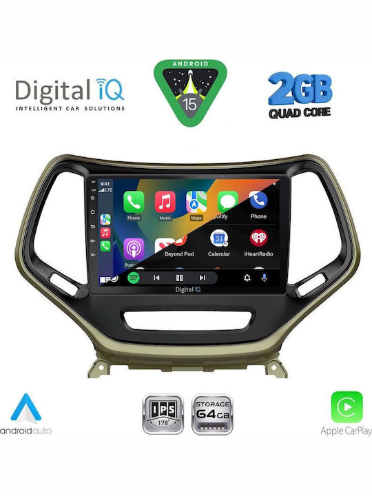 Digital IQ Car Audio System for Jeep Cherokee 2014 (Bluetooth/USB/WiFi/GPS/Apple-Carplay/Android-Auto) with Touch Screen 10"