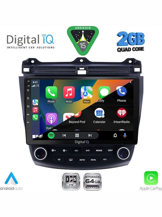 Digital IQ Car Audio System for Honda Accord 2003-2007 (Bluetooth/USB/WiFi/GPS/Apple-Carplay/Android-Auto) with Touch Screen 10"