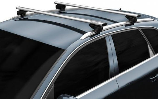 Menabo Aluminum Car Roof Bars Lince XL 135cm for Mitsubishi Outlander 5D 2010 for Cars with Factory Roof Bars Set with Roof Rack Legs Silver