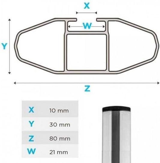 Menabo Car Roof Bars Aluminum Lince XL 135cm for Peugeot 308 5D 2021 for Cars with Factory Roof Bars Set with Roof Rack Legs Silver