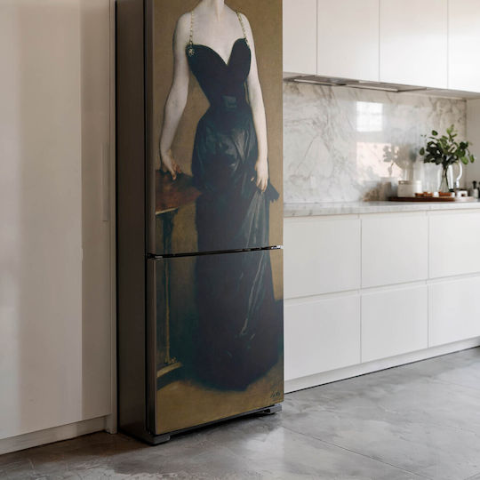 Decorative Magnetic Refrigerator Cover Design Elegant Figure Dress 60x190 Cm