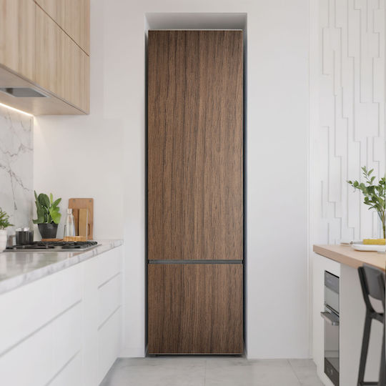 Magnetic Refrigerator Cover Change Appearance in Minutes Natural Wood Pattern 60x250 Cm