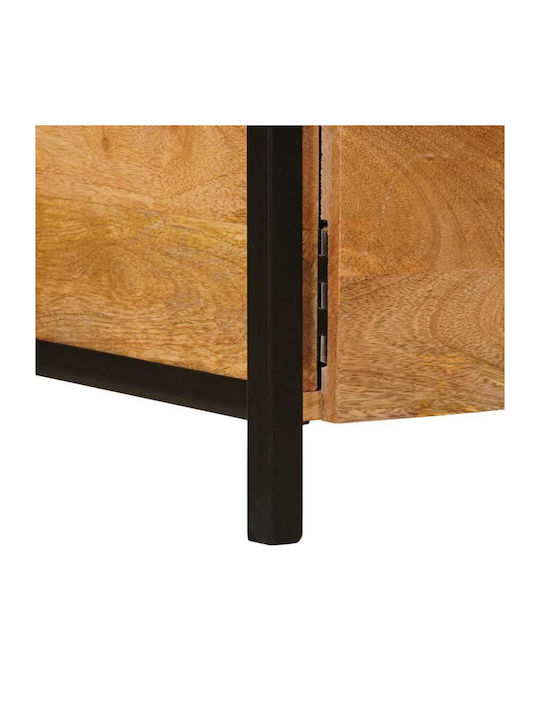 Bufet din Lemn Masiv & Metal cu Sertare Maro 110x30x40cm