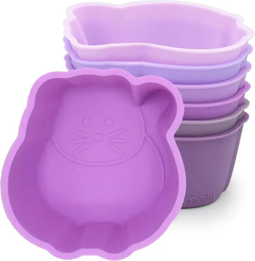 Melii Set de mâncare pentru copii din silicon Violet 6buc