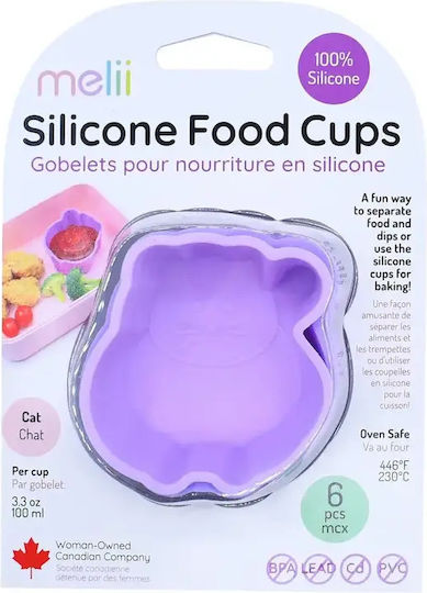 Melii Set de mâncare pentru copii din silicon Violet 6buc