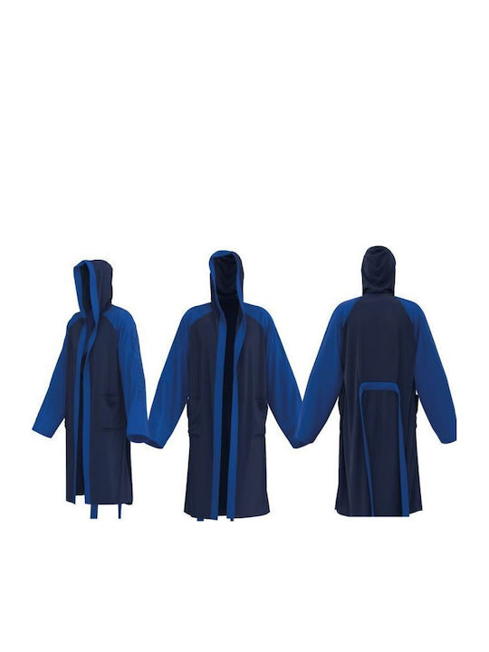 Arena Cotton Swimming Bathrobe Bicolor Navy Royal