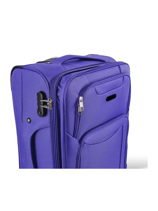 Jetbags Rz8024 Комплект Текстилни Куфари За Пътуване 3 Броя 4 Колела и Заключване Лилави