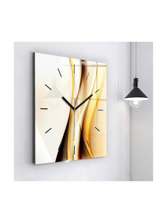 Tulup Leise Wanduhr Glas Gelb 60x60cm