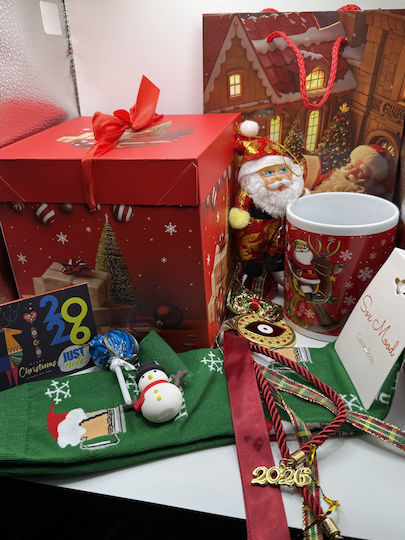 Christmas Secret Santa Gift Set 2026 Mug Sock & Santa Claus Doll