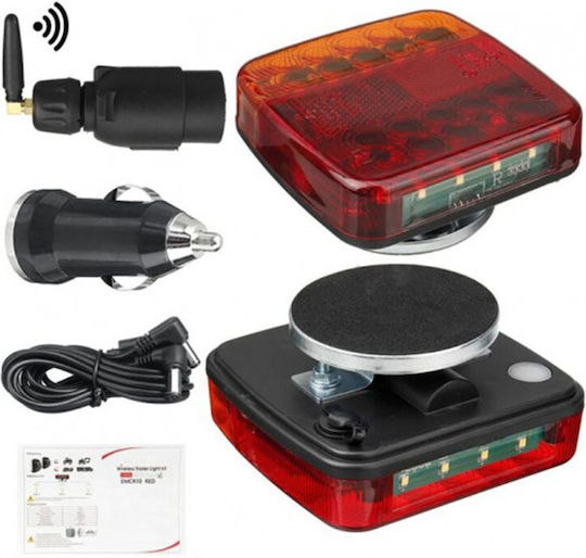 Σετ Ασύρματα Φώτα Τρέιλερ Led Μαγνήτη 2τμχ Ip65 4001-25 Οεμ