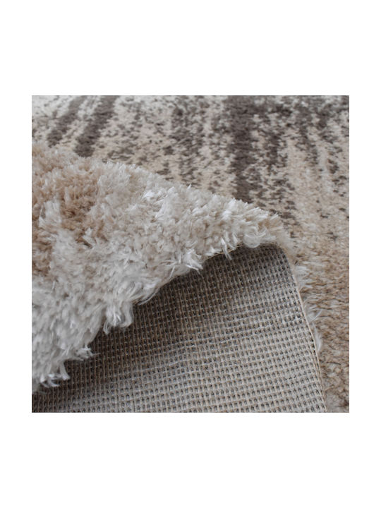 Shaggy Geometric Covor Rectangular Bej-maro