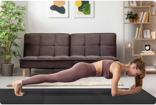 NEO Sport Podele Puzzle de Gimnastică Negre 180x120cm 6buc