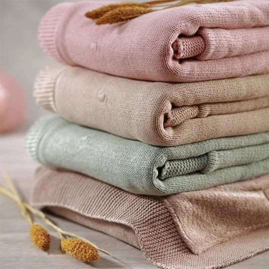 Babyono Одеяло Детски пелени за пелени 100% памук Зелено 75x100см.