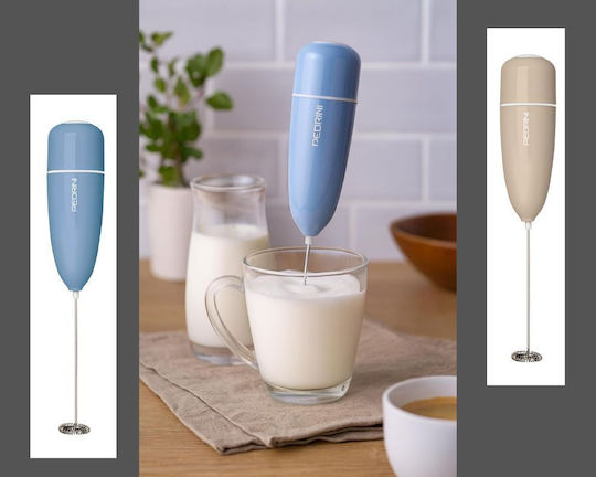 Pedrini Milk Frother Hand Battery Light Blue