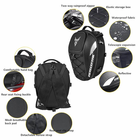 Waterproof Motorcycle Tail Bag 37lt Black