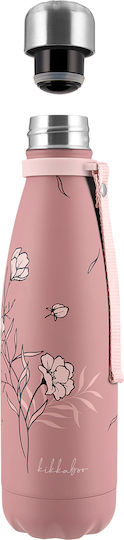 Kikka Boo Kids Water Bottle Thermos Stainless Steel Non Spill Pink 500ml