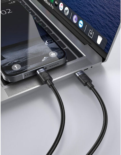 iPEAX Braided USB 2.0 Cable USB-C male - USB-C Black 1.5m
