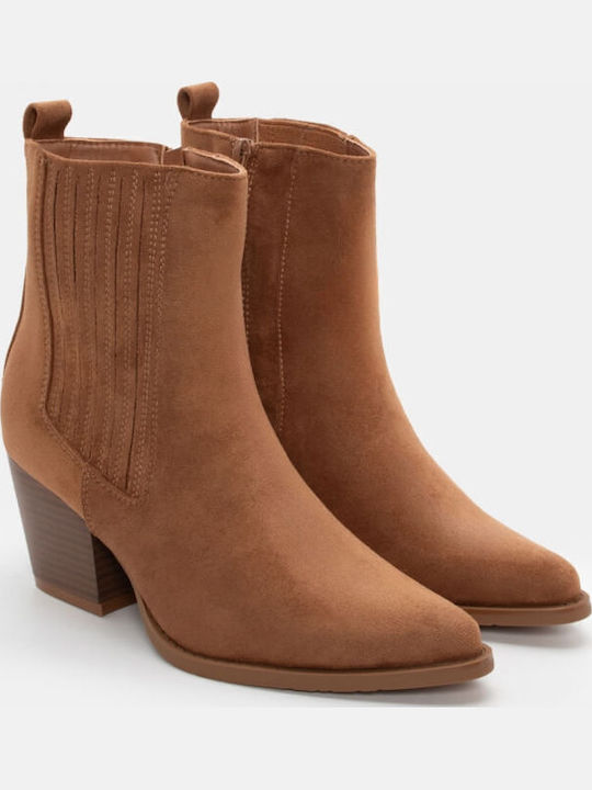 Damen Cowboy-Stiefeletten mit mittlerem Absatz Braun