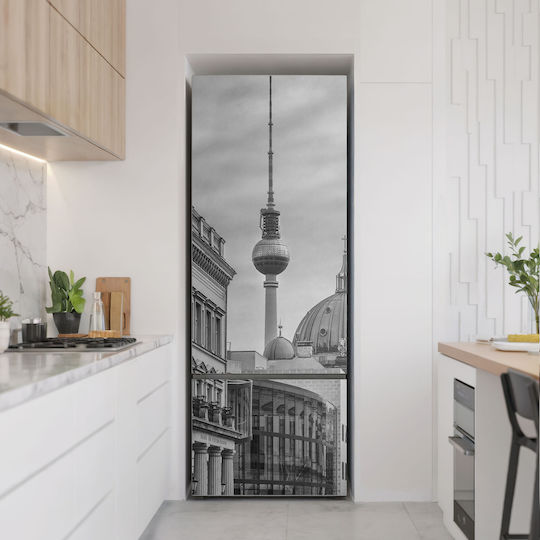 Magnetisches Kühlschrank Wandsticker & Wandgemälde Pyramide Fernsehturm in der Stadt 70x190 cm