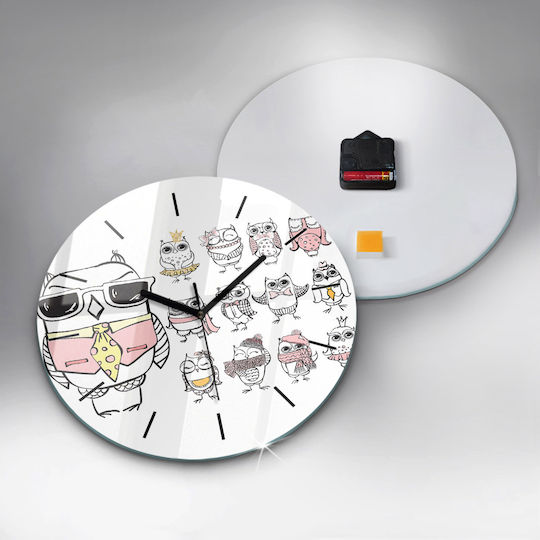 Tulup Kinder Wanduhr Glas
