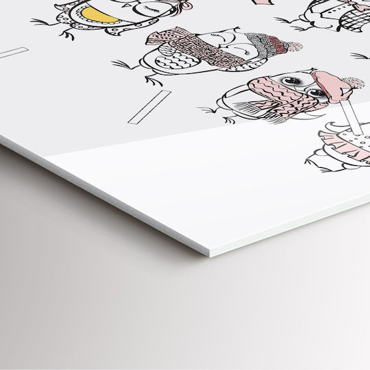 Tulup Ceas de Perete pentru Copii Sticlă 60x60cm