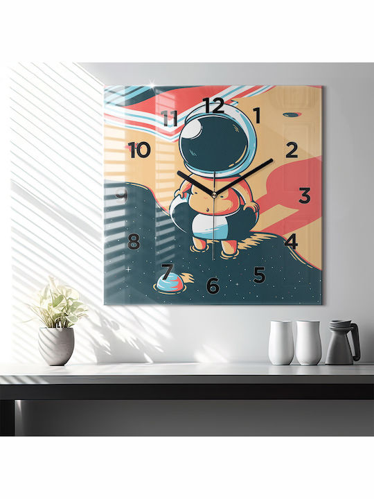 Tulup Kids Wall Clock Space Light Glass 60x60cm