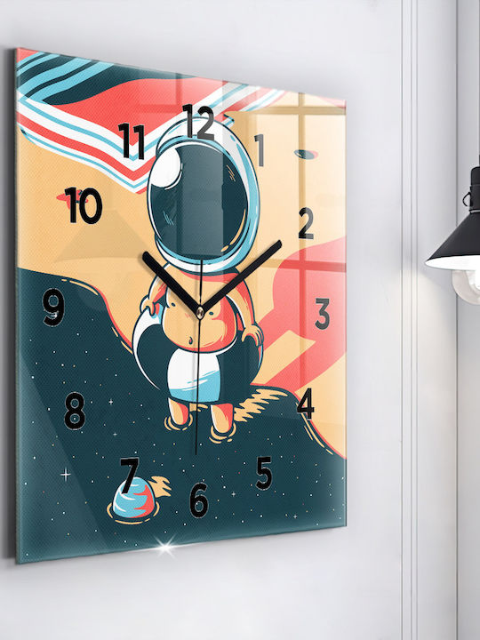 Tulup Kids Wall Clock Space Light Glass 60x60cm