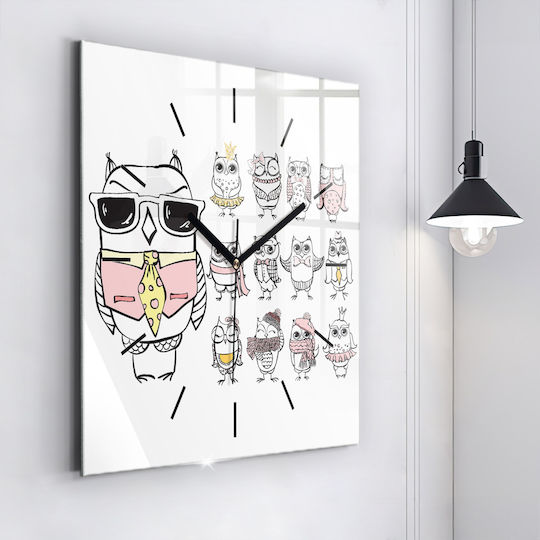 Tulup Παιδικό Ρολόι Τοίχου Γυάλινο 60x60cm