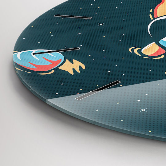 Tulup Kinder-Wanduhr Kind Astronaut Glas
