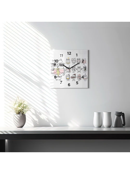 Tulup Kids Glass Wall Clock 30x30cm