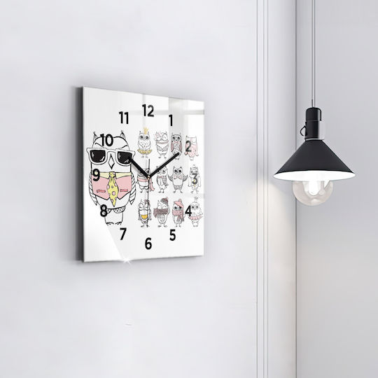 Tulup Ceas de Perete pentru Copii Sticlă 30x30cm