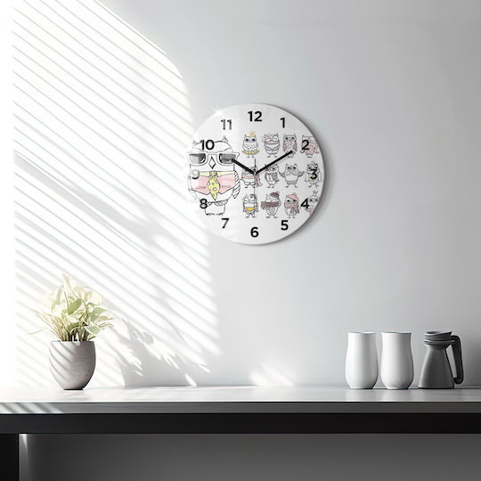 Tulup Kinder Wanduhr Glas