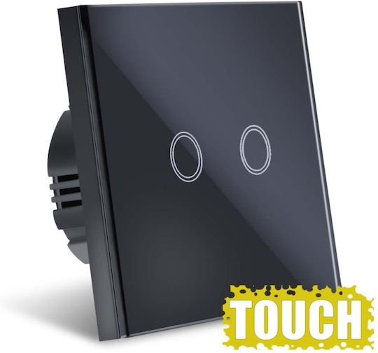 Techstar Touch Switch Tempered Glass Modern Design Led Lighting 2 Phases Black