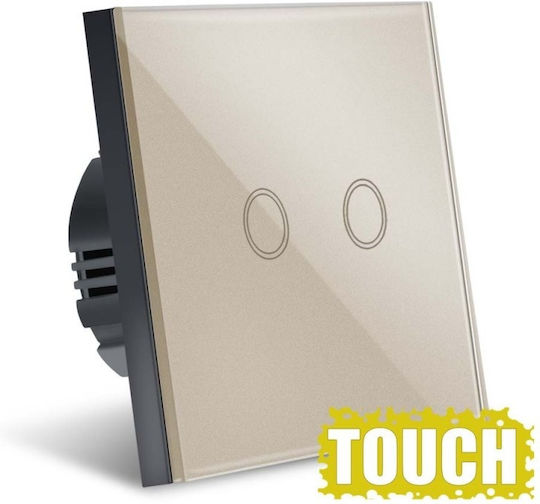 Techstar Touch Switch Tempered Glass Modern Design Led Lighting 2 Phases Gold