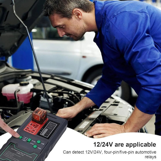 Techstar Cnbj-722 Tester Detector Wireless Releu Auto 12v/24v Compatibil cu Relee 4 5 Pini Afișaj Digital Led Integrat