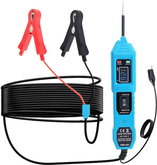 Techstar 823 Tester de Tensiune Auto Circuite Electrice 6-24v Afișaj Lcd Cleme Led Sondă din Oțel Inoxidabil