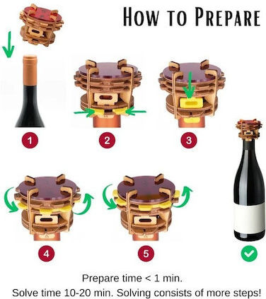 Puzzle Potato Construction & Building Toys Wooden Topsy-turvy Wine Bottle for Children 14+ Years