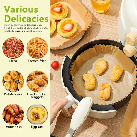 Hârtie De Copt Antiaderentă Pentru Air Fryer 20x20cm 200 Bucăți