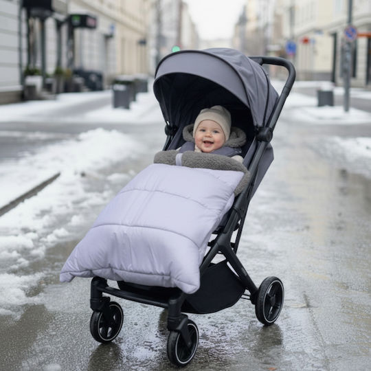 Kidizi Universal Sac de picioare pentru cărucior Impermeabil Gri cu căptușeală Fleece