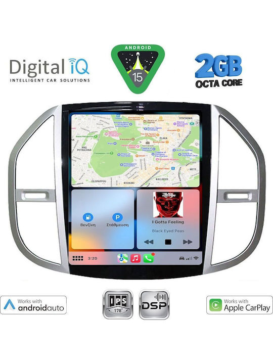 Digital IQ Auto-Audiosystem für Mercedes-Benz Vito 2015 (Bluetooth/USB/WiFi/GPS/Apple-Carplay/Android-Auto) mit Touchscreen 4.1"