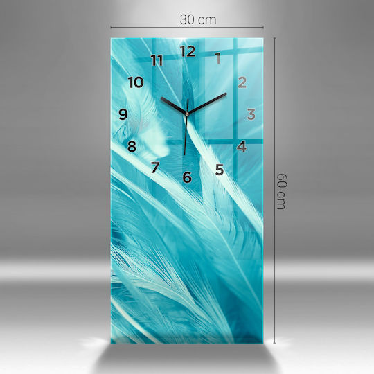 Tulup Тих режим Стенен часовник Стъкло Жълт 30x60см