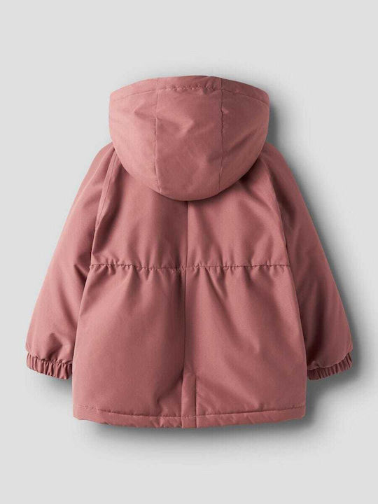 Waterproof Kids' Casual Jacket Long Windproof with Lining & Hood Withered Rose
