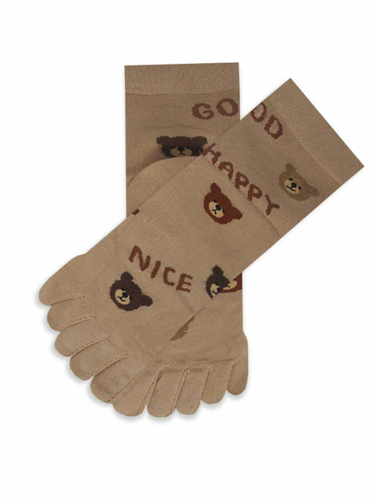 Κάλτσα Βαμβακερή Δάχτυλα Toe Socks Σχέδια Teddy Bear Ytli Κάλτσα Βαμβακερή Δάχτυλα Toe Socks Σχέδια Teddy Bear Ytli