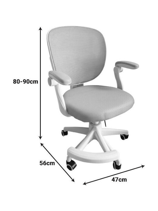 Desk Chair with Armrests Light Blue 47x56x80cm
