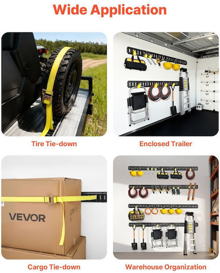 Κιτ Ράγας Πρόσδεσης Vevor E-track Συσκευασία 8 Τεμαχίων 1 5m+1 2m+0 6m+0 3m E-track 36 Τεμάχια Περιλαμβάνει 2 Ιμάντες Καστάνιας & 8 Δακτυλίους Ο & 8 Δακτυλίους Πρόσδεσης Δακτύλιο D & 2 Μονές Υποδοχές & 16 Καπάκια Άκρων Κατάλληλο Ρυμουλκούμενα