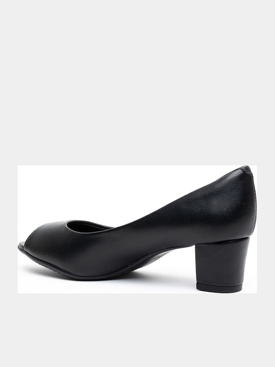 Peep Toe Γόβες Μαύρες