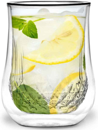 Vialli Design Diamante Set Brillen Wasser / Kaffee/Freddo aus Glas 300ml 2 Stück