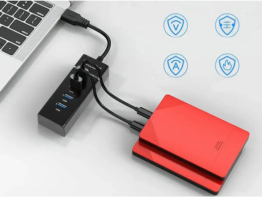 Verk Group Hub 4 Θυρών USB 3.0 με σύνδεση USB-A