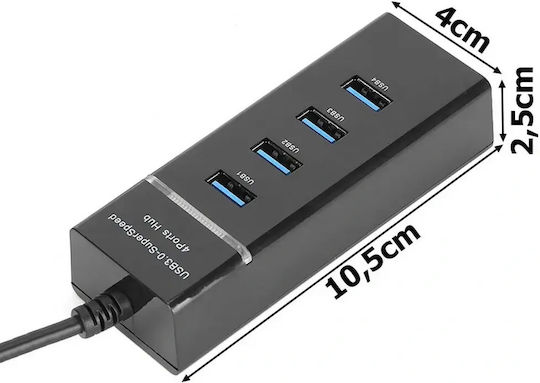 Verk Group Hub 4 Θυρών USB 3.0 με σύνδεση USB-A