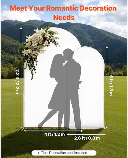 Vevor Διακοσμητικό Γάμου από Μέταλλο 2τμχ 220cm
